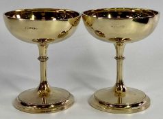 SILVER GILT CHAMPAGNE/COCKTAIL COUPES RETAILED BY HARRODS, LONDON, Birmingham 1966, maker Turner &