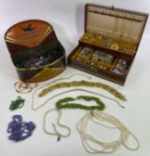 VINTAGE & LATER COSTUME JEWELLERY COLLECTION contained in a lidded jewellery case and a Bluebird