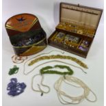 VINTAGE & LATER COSTUME JEWELLERY COLLECTION contained in a lidded jewellery case and a Bluebird