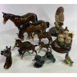 BESWICK, BORDER FINE ARTS and other collectables group to include 7 Beswick horse ornaments, 20cms H