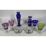 SWAROVSKI & OTHER CRYSTAL ORNAMENTS & COLOURFUL GLASSWARE