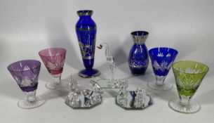 SWAROVSKI & OTHER CRYSTAL ORNAMENTS & COLOURFUL GLASSWARE