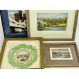 LOCAL INTEREST COLLECTABLES GROUP - to include a framed Davenport porcelain plate depicting Llanrwst