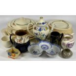 GRINDLEY VINTAGE FLORAL DECORATED DINNERWARE, approximately 22 pieces, Masons Regency coffee pot,