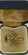 18CT GOLD WAVE FORM DIAMOND SET RING, 0.17 carat collective estimate of the diamonds, stamped 750,