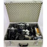 HAKUBA METAL EFFECT CAMERA CASE & CONTENTS, to include four various Pentax SLR cameras, associated