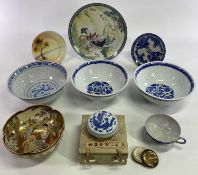 19TH CENTURY JAPANESE SATSUMA WARE and a quantity of modern Chinese and Japanese porcelain, the