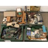 TOOLS - five boxes of assorted Bosch power tools and accessories ETC, E/T