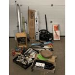 ASSORTED TOOLS - ELU router and accessories, assorted saws, sash clamps, spirit level, pointing/