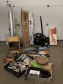 ASSORTED TOOLS - ELU router and accessories, assorted saws, sash clamps, spirit level, pointing/