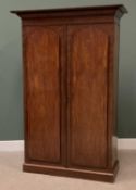 REPRODUCTION MAHOGANY TWO DOOR WARDROBE, 206cms H, 136cms W, 57cms D