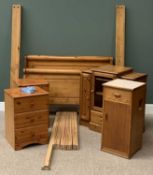 MODERN PINE & OTHER BEDROOM FURNITURE, an assortment, also similar items and a sleigh type bed,