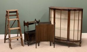 VINTAGE FURNITURE ASSORTMENT to include china cabinet, wooden stepladder, whatnot ETC (4 pieces)