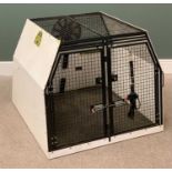 MODERN PET TRANSIT KENNEL (Lintran Transit Box) with fitted fan for comfort, 85cms H, 99cms W,