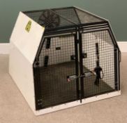 MODERN PET TRANSIT KENNEL (Lintran Transit Box) with fitted fan for comfort, 85cms H, 99cms W,