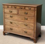 GEORGIAN MAHOGANY CHEST of three over two over three drawers, on bracket feet, 117cms H, 126cms W,