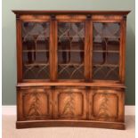 BEVAN & FUNNELL CONCAVE BOOKCASE CUPBOARD, three glazed upper doors over three cupboard doors,183cms