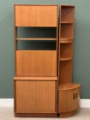 G-PLAN LOUNGE FURNITURE comprising wall unit with drop down front, 198cms H, 77cms W, 46cms D and