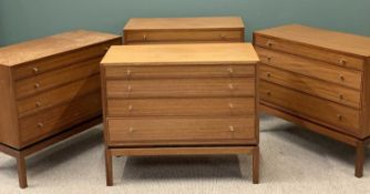 LIGHT WOOD CHESTS OF FOUR DRAWERS (4), 75cms H, 89cms W, 43cms D