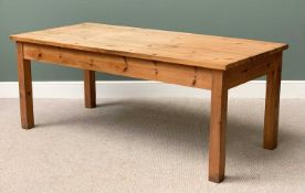 PINE FARMHOUSE TYPE TABLE, 76cms H, 193cms W, 85cms D