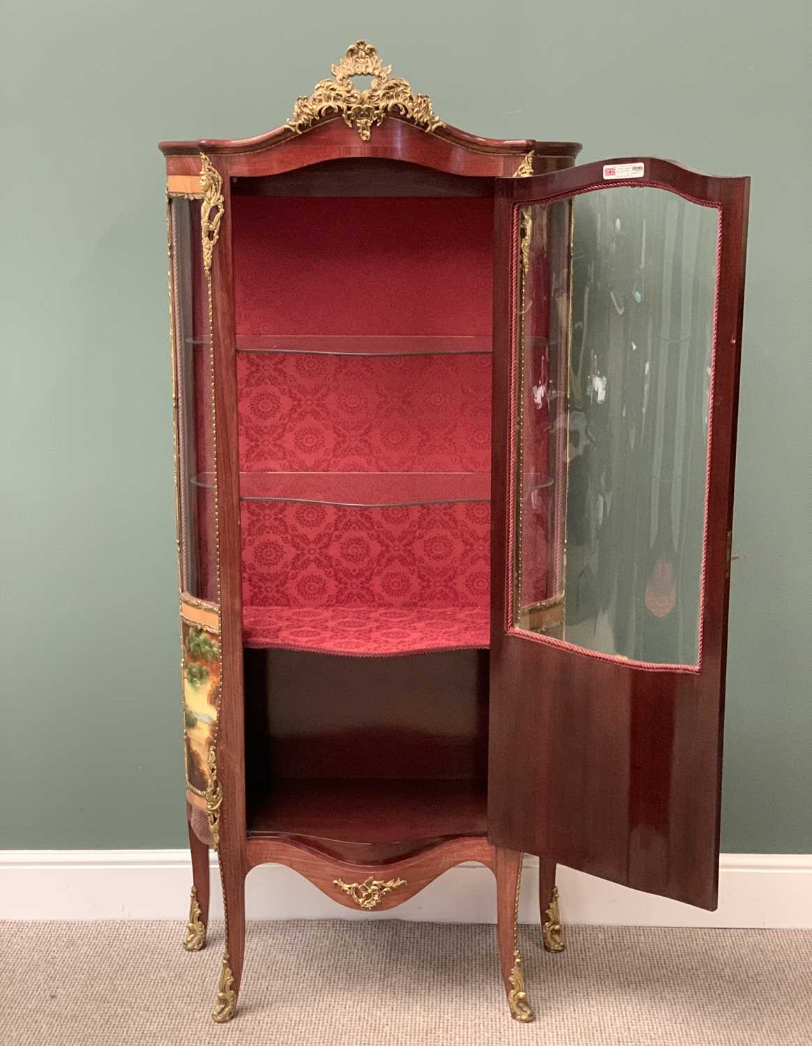 ANTIQUE FRENCH LOUIS XV STYLE VITRINE by H & L Epstein Ltd, London, having vernis martin type - Image 4 of 7