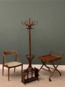 MID CENTURY & OTHER TYPE FURNITURE ASSORTMENT to include bentwood hat and coat stand,, 186cms H,