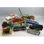 CLOCKWORK & FRICTION ACTION TIN PLATE TOY VEHICLES (8) - to include a tractor with trailer and a