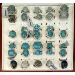 T G G C HARD & SEMI-PRECIOUS STONE SET RINGS (33) by The Genuine Gemstone Company, all stamped '