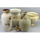 POTTERY & PORCELAIN VESSELS (4) - a Scheurich-Keramik West German vase, 38cms H, Victorian two-