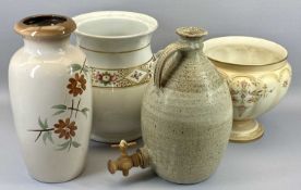 POTTERY & PORCELAIN VESSELS (4) - a Scheurich-Keramik West German vase, 38cms H, Victorian two-