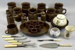 STONEWARE TABLEWARE & OTHER CERAMICS with a small quantity of table cutlery