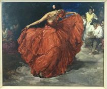 FRANCISCO RODRIGUEZ SANCHEZ CLEMENT iconic mid-century prints (2) - a Flamenco dancer in red