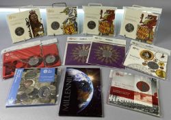 ROYAL MINT FIVE POUND BRILLIANT UNCIRCULATED COIN PACKS (12) - to include Year 2000 Millennium, 2017