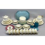 MINTON HADDON HALL - with Victorian gilt and white ceramic teaware, ETC, 15 and 31 pieces