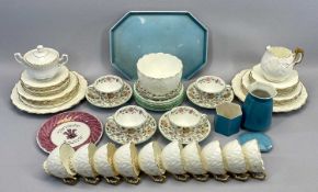 MINTON HADDON HALL - with Victorian gilt and white ceramic teaware, ETC, 15 and 31 pieces