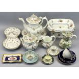 VICTORIAN ROCOCO TEAWARE and decorative cabinet porcelain cups and saucers, ETC, to include a