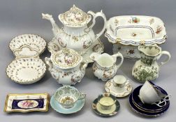 VICTORIAN ROCOCO TEAWARE and decorative cabinet porcelain cups and saucers, ETC, to include a