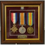WWI MEDALS TRIO - awarded to 2235 Private H Williams Welsh Regiment, to include 1914-15 Star,
