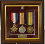 WWI MEDALS TRIO - awarded to 2235 Private H Williams Welsh Regiment, to include 1914-15 Star,