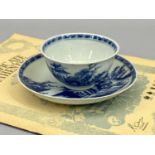 NANKING CARGO TEA BOWL & SAUCER - Ch'ing Dynasty blue and white decorated export porcelain,