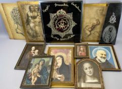 FRAMED CHRISTIAN FAITH PRINTS, reproduction Michelangelo panels depicting same and similar items