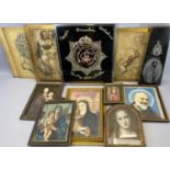 FRAMED CHRISTIAN FAITH PRINTS, reproduction Michelangelo panels depicting same and similar items