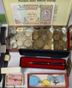 MIXED JEWELLERY, COINAGE & COLLECTABLES GROUP - to include Masonic silver and other metal