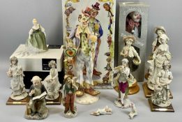 CERAMIC & COMPOSITION COLLECTION OF DECORATIVE FIGURINES - to include a boxed Circus Comes to Town