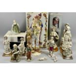 CERAMIC & COMPOSITION COLLECTION OF DECORATIVE FIGURINES - to include a boxed Circus Comes to Town
