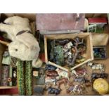 MIXED TOY COLLECTION - to include a Britain's and other cast metal and wooden buildings farmyard