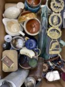 STONEWARE & OTHER POTTERY, mixed metal ware, Western light meter and other camera equipment, ETC