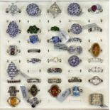 T G G C SEMI-PRECIOUS STONE SET & OTHER DRESS RINGS (37) - most stamped '925' along with some