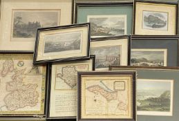 ANTIQUE ENGRAVINGS & MAPS - a good large assortment, many of North Wales