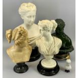 COPELAND PARIAN & COMPOSITION CLASICALLY STYLED BUSTS (5) - on various circular stands, the Copeland